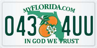 FL license plate 0434UU
