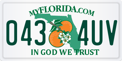 FL license plate 0434UV