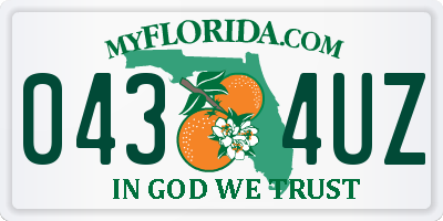 FL license plate 0434UZ