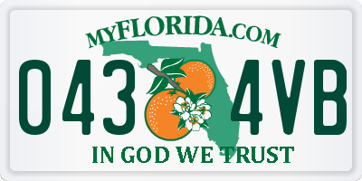 FL license plate 0434VB