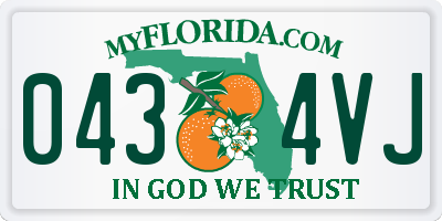 FL license plate 0434VJ