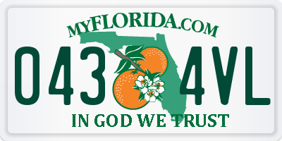 FL license plate 0434VL