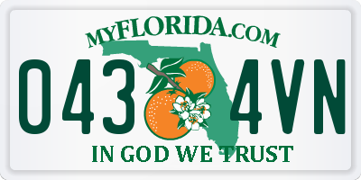 FL license plate 0434VN