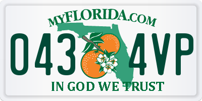 FL license plate 0434VP