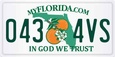 FL license plate 0434VS