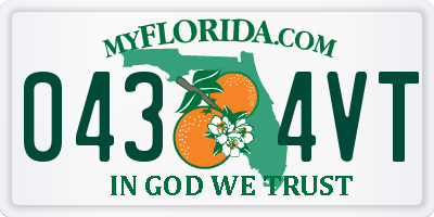 FL license plate 0434VT