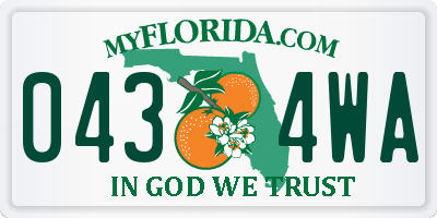 FL license plate 0434WA
