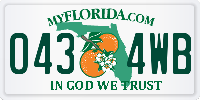 FL license plate 0434WB