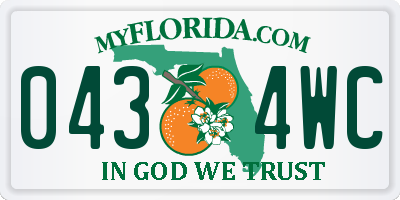 FL license plate 0434WC