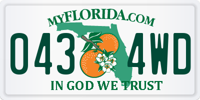 FL license plate 0434WD