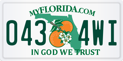 FL license plate 0434WI