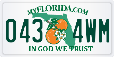 FL license plate 0434WM