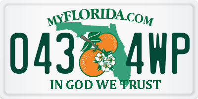 FL license plate 0434WP