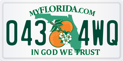 FL license plate 0434WQ