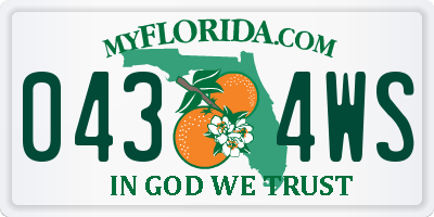 FL license plate 0434WS
