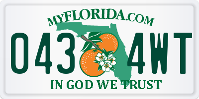 FL license plate 0434WT