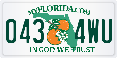 FL license plate 0434WU