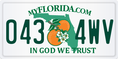 FL license plate 0434WV