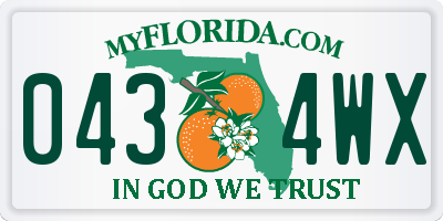 FL license plate 0434WX