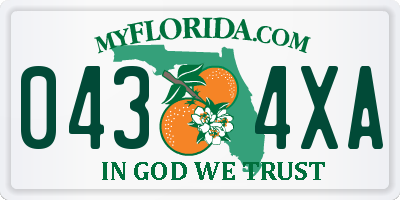 FL license plate 0434XA