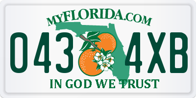FL license plate 0434XB