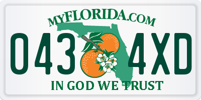 FL license plate 0434XD