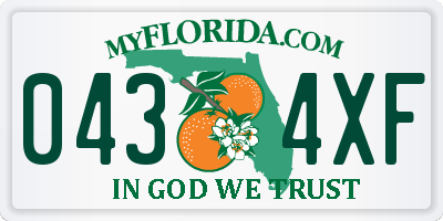FL license plate 0434XF