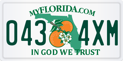 FL license plate 0434XM