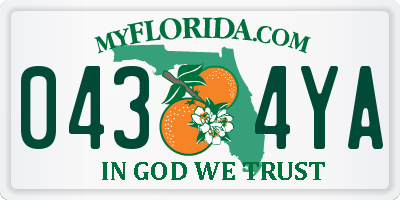 FL license plate 0434YA