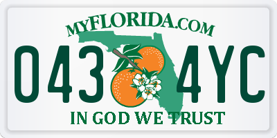 FL license plate 0434YC