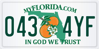 FL license plate 0434YF