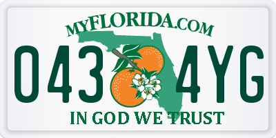 FL license plate 0434YG
