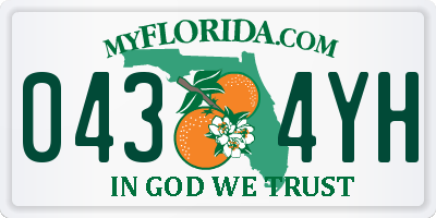 FL license plate 0434YH