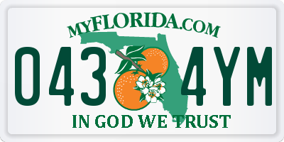 FL license plate 0434YM