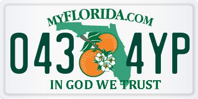 FL license plate 0434YP
