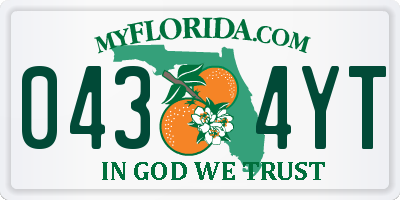 FL license plate 0434YT