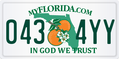 FL license plate 0434YY
