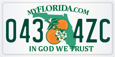 FL license plate 0434ZC