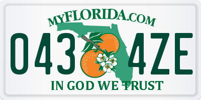 FL license plate 0434ZE