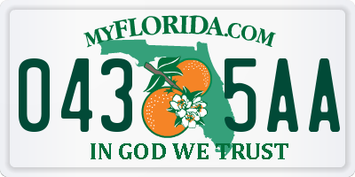 FL license plate 0435AA
