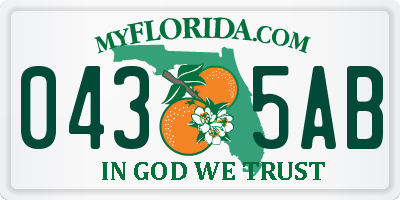 FL license plate 0435AB