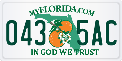 FL license plate 0435AC