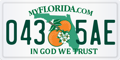 FL license plate 0435AE