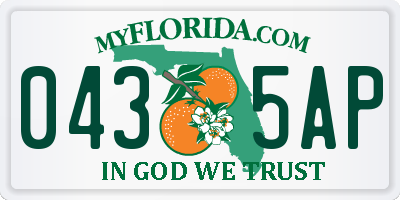 FL license plate 0435AP