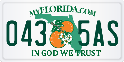 FL license plate 0435AS