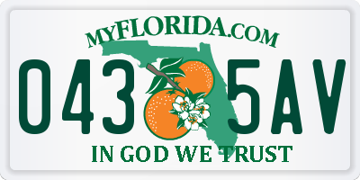 FL license plate 0435AV