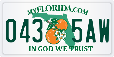 FL license plate 0435AW