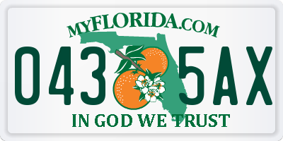 FL license plate 0435AX