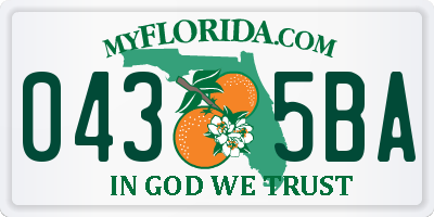 FL license plate 0435BA