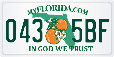 FL license plate 0435BF